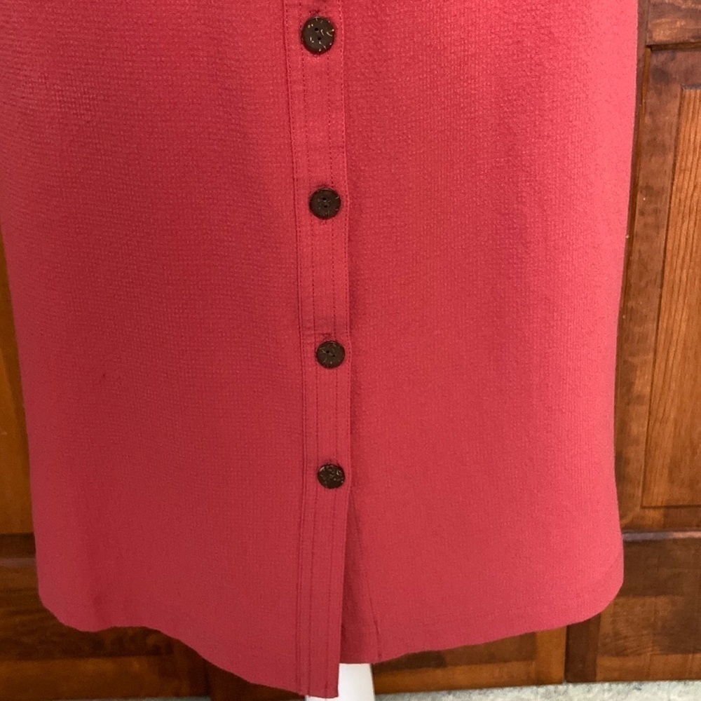 Appleseeds Rust/Coral Button-Down Shortsleeved Sh… - image 8